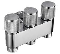 Valvola triangolare a tre vie for lavatrice, in ottone, con un ingresso, tre uscite, cromata/grigia, G1/3 Mini(Silver)