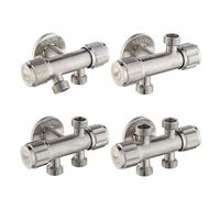 Valvola triangolare a tre vie G1/2 a doppio controllo, valvola angolare in entrata e in uscita, valvola di arresto for WC e lavatrice, rubinetto multifunzione(6342)
