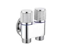 Valvola triangolare for doccetta bidet WC 1 in 2 rubinetto a doppio controllo G1/2 interruttore rotante soffione doccia valvola lavatrice(Silver)