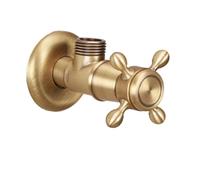 Valvola triangolare in ottone antico Rubinetto di controllo dell'acqua Arresto Accessori for il bagno Cucina Valvola ad angolo da 1/2 "Valvole di riempimento for WC a parete