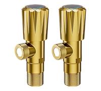 Valvola triangolare in rame ispessito G1/2, chiusura a prova di perdite | Valvola ad angolo universale for il blocco dell'acqua for lavandino e WC(2PC)