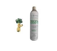 Valvola universale per bombole di gas refrigerante R600a, compatibile con bombole standard R600A, valvola in ottone resistente per un facile collegamento e una tenuta sicura