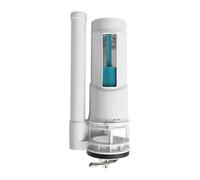 Valvola WC a doppio scarico con tubo di troppopieno regolabile e pulsante compatibile con diverse configurazioni di cisterna