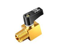 Valvole a sfera azionate ad aria in ottone con cambio manuale, 1 pezzo | Ottone resistente con tubo di uscita per applicazioni liquidi in spazi ristretti per compressore d'aria