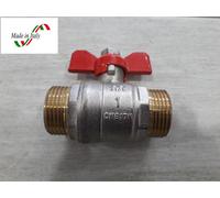 VALVOLE A SFERA EFFEBI MM DA 1/2" A 1" ISO 228 FARFALLA ALLUMINIO ROSSA