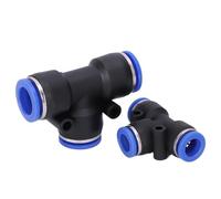 Valvole a sfera pneumatica, Valvole a sfera in plastica PE PEG Pneumatic Air Raccordo rapido Tee Riduttore 3 vie 4-12mm 10 pezzi(Pe-14)