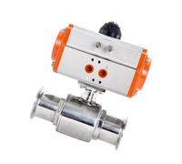 Valvole a sfera pneumatiche, valvola a sfera con morsetto in acciaio inossidabile Valvola pneumatica sanitaria a doppio effetto Q611F-16P(63mm)