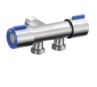 Valvole Ad Angolo Universale Valvola Angolare A Tre Vie G1/2 Un Rubinetto Di Ingresso E Due Di Uscita Doppio Controllo Per Lavatrici E Wc Doppia Filettatura Ruota A Pistone Singolo