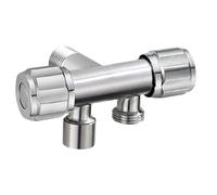 Valvole Angolari Valvola Angolare A Tre Vie G1/2 Un Ingresso E Due Uscite Doppio Controllo Per Lavatrici E Wc Design Filettato + Rullo Filtro