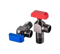 Valvole di arresto ad angolo 1/2 per bsp, valvole isolanti angolate in rame, ad alta capacità, per bagno, cucina, radiatore, nero, 2 pezzi