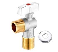 Valvole di arresto angolari in ottone da 1/2" con quarto di giro per cucina, bagno, idraulica, per applicazioni miste di acqua, valvole di intercettazione a quarto di giro