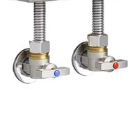 Valvole di arresto dell'acqua calda e fredda a grande flusso G1/2 "valvole a sfera di ingresso in ottone con maniglia valvola ad angolo durevole nucleo a sfera (blu)