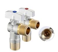 Valvole di intercettazione acqua G1/2 con interruttore on/off, valvola di controllo acqua calda/fredda universale con maniglia, 1 pezzo(blu)