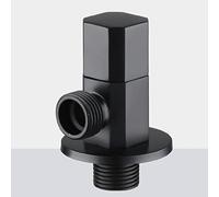 Valvole di intercettazione ad angolo, Valvola ad angolo G1/2 con bobina in ceramica in ottone, cromata, nera, montaggio a parete for lavabo, bagno, balcone(Black a)