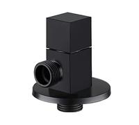 Valvole di intercettazione ad angolo, Valvola ad angolo in ottone G1/2 for bagno e toilette nera e cromata(Black B)