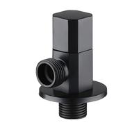 Valvole di intercettazione ad angolo, Valvola ad angolo in ottone G1/2 for bagno e toilette nera e cromata(Black a)