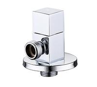 Valvole di intercettazione ad angolo, Valvola ad angolo in ottone G1/2 for bagno e toilette nera e cromata(Chrome B)