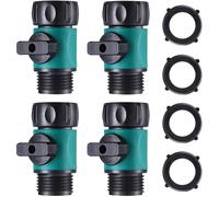 valvole di intercettazione, connettore tubo da giardino, ABS, 3/4'', set 4 pi...