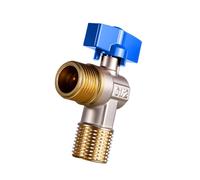 Valvole di intercettazione dell'acqua in ottone da 1/2" angoli di rotazione di arresto in ottone raccordo idraulico per sistemi di acque calde/fredde Chiusura dell'acqua ad alto flusso Maniglia
