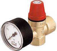 Caleffi Valvola di Sicurezza 1/2'' F x 3/4'' F 3 Bar per Riscaldamento con Manometro 532143