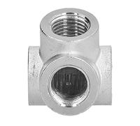 Valvole di supporto a 4 vie Raccordi per compressori d'aria durevoli e silenziosi per tubi strutturali e accessori per utensili pneumatici Dimensioni materiale 12 mm Confezione 2