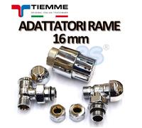 Valvole e testa termostatica cromati TIEMME con adattatori per tubo rame 16 mm