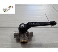 VALVOLE EFFEBI DELTA A 3 VIE F/F DA 1/2" A 1" 1/2 CON SFERA FORATA A L LEVA