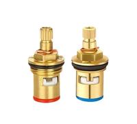 Valvole for rubinetto di ricambio Cartuccia a disco ceramico in ottone con corpo in rame ispessito Valvola for rubinetto durevole for accessori da bagno(Red and Blue)