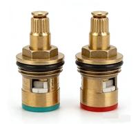 Valvole for rubinetto di ricambio universali da 2 pezzi Valvola for rubinetto interna con cartuccia a disco ceramico in ottone for bagno, in senso orario o antiorario