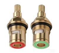 Valvole for rubinetto di ricambio universali da 2 pezzi Valvola for rubinetto interna con cartuccia a disco ceramico in ottone for bagno, in senso orario o antiorario