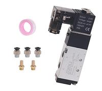 Valvole meccaniche manuali e pneumatiche 4V110-06 Kit elettrovalvola a 5/2 vie porta 1/8" DC12V/24V AC110V/220V(W 8mm Fitting,AC220V)