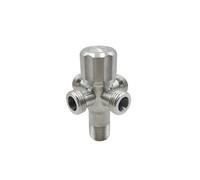 Valvole multifunzione in acciaio inox a 3 vie G1/2 Accessori for bagno Deviatore d'acqua a parete(1 in 4 out)