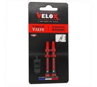 Valvole per pneumatici tubeless in alluminio Velox Presta (x2) Rosso