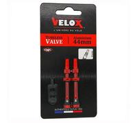Valvole per pneumatici tubeless in alluminio Velox Presta (x2) Rouge