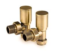 Valvole Radiatore Dorate-Valvole Radiatore in Ottone, Valvole Radiatore Ottone Antico, Radiatore in Ottone | Portasciugamano Dorato, Valvola Radiatore Oro & Portasciugamano Riscaldato in Ottone (15mm)