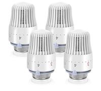 Valvole Termostatiche per Termosifoni: 4 Pezzi Valvola Termostatica per Termosifoni, Valvole Termostatiche con Filetto M30 x 1,5 MM, Testa Termostatica con Posizione Anti-Gelo, Valvole Termosifoni