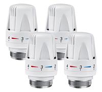 Valvole Termostatiche per Termosifoni, Gobesty 4 Pezzi Testa Termostatica, Valvola Termostatica, Testina termostatica con Filetto M 30 x 1.5, Bianco