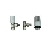 Valvole Termostatiche per Termosifoni Multistrato 3/8x16 Nichelate con Adattatori 16mm e Testina Termostatica Controllo Temperatura Efficienza Energetica