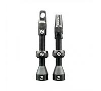 Valvole Tubeless Alluminio 44mm Nero Compatibili Inserti Foro Orizzontale con Tappi