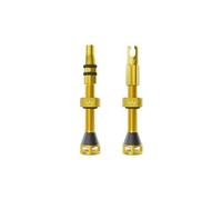 Peaty's Holeshot Fast Flow Valvole Tubeless - Design ad Alto Flusso e Anti-Intasamento, Montaggio Rapido Pneumatici, Alluminio 7075, Valvole Bici Compatibili con Inserti Cerchio MTB, 42mm Oro