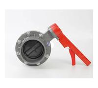 Valvole, valvola a farfalla in PVC, tipo di manicotto, valvola a disco DN 110 mm, valvola a farfalla per irrigazione, valvola a farfalla monopezzo, in plastica (colore: manico galvanizzato)