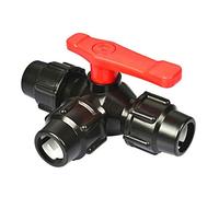 válvula duradera, Connettore for valvola tipo T, interruttore for in plastica a connessione rapida a tre vie(Svart,32mm)