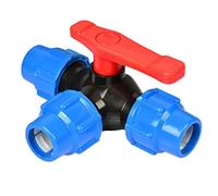 válvula duradera, Connettore rapido for tubo a collegamento PE tipo T da 1 pz(Blue,20mm)