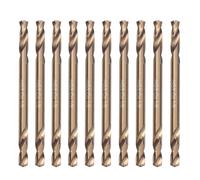 VALYRIANTOOL 1/8 Cobalt Drill Bits(10PCS) M35 HSSCO High Speed Steel Double Ends Stubby Body Twist Drill Bit Set for Hardened Metal Stainless Steel Ca