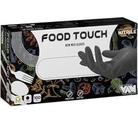 VAM FOOD TOUCH Guanti in Nitrile 4 Grammi, ideali per Settore ALIMENTARE, Ho.Re.Ca, Estetica e Tatuatori, di Qualità Superiore (100, L)