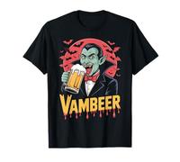 Vambeer Halloween Vampiro Birra Zucca Pipistrello Tema Maglietta