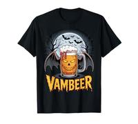 Vambeer Halloween Vampiro Birra Zucca Pipistrello Tema Maglietta