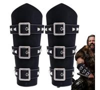Vambrace Arm Guards for Men, Medieval Archery Bracers, Faux Leather Gauntlet Wristband, Medieval Costume Arm Bracers, Arm Wristband for Medieval Cosplay, Medieval Bracers for Archery, Cuff Gauntlet fo
