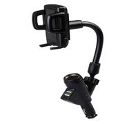 VAMOARPOL Supporto for auto 3 in 1, accendisigari, supporto for telefono a rotazione libera con due porte USB, accessorio for auto