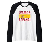 Vamos España Bandiera Spagna di Orgogliosi Tifosi Spagnoli Maglia con Maniche Raglan